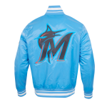 CHAMARRA MIAMI MARLINS SCRIPT TAIL MENS SATIN JACKET UNIVERSITY BLUE en STOCK