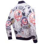 CHAMARRA YORK YANKEES AOP SATIN JACKET MIDNIGHT NAVY en STOCK