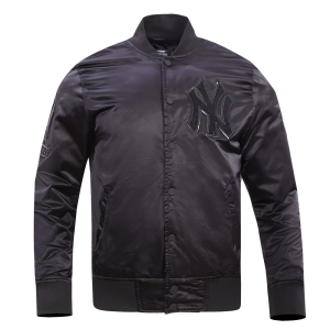 CHAMARRA W YORK YANKEES TRIPLE BLACK LOGO SATIN JACKET BLACK en STOCK
