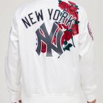 CHAMARRA YORK YANKEES ROSES SATIN JACKET WHITE en STOCK