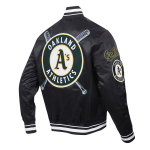 CHAMARRA LAND ATHLETICS MASH UP M RIB SATIN JACKET BLACK en STOCK