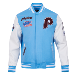 CHAMARRA ADELPHIA PHILLIES RETRO CLASSIC RIB WOOL VARSITY JACKET UNIVERSITY BLUE WHITE en STOCK