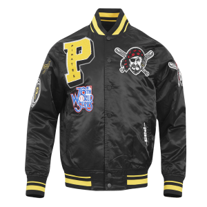 CHAMARRA SBURGH PIRATES MASH UP RIB SATIN JACKET BLACK YELLOW en STOCK