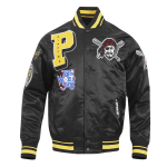 CHAMARRA SBURGH PIRATES MASH UP RIB SATIN JACKET BLACK YELLOW en STOCK