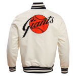 CHAMARRA FRANCISCO GIANTS RETRO CLASSIC RIB SATIN JACKET EGGSHELL BLACK en STOCK