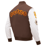 CHAMARRA DIEGO PADRES CLASSIC WOOL VARSITY JACKET BROWN WHITE en STOCK
